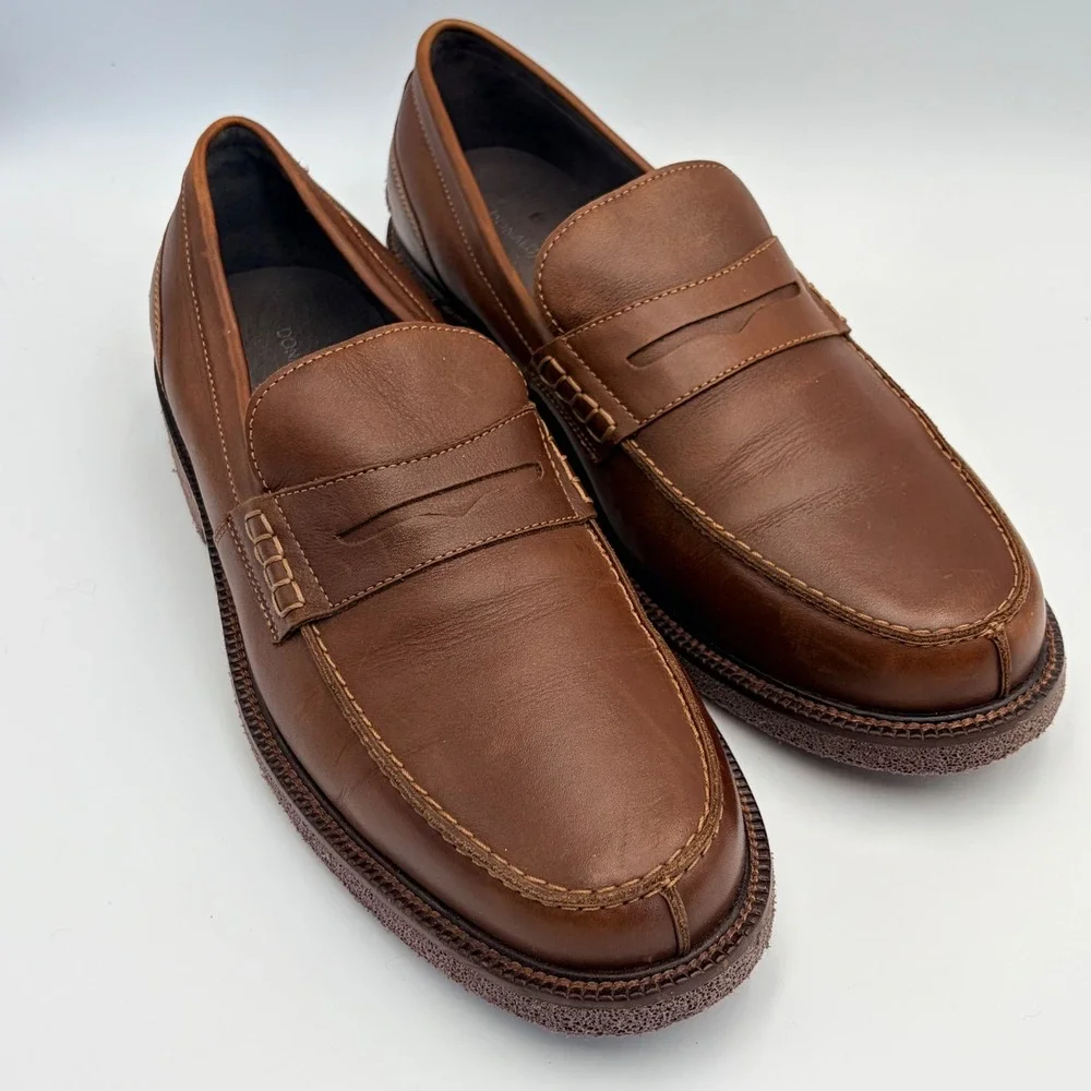 Donald Pliner Landry Mens Brown Leather Penny Loafers‎ Size 11M